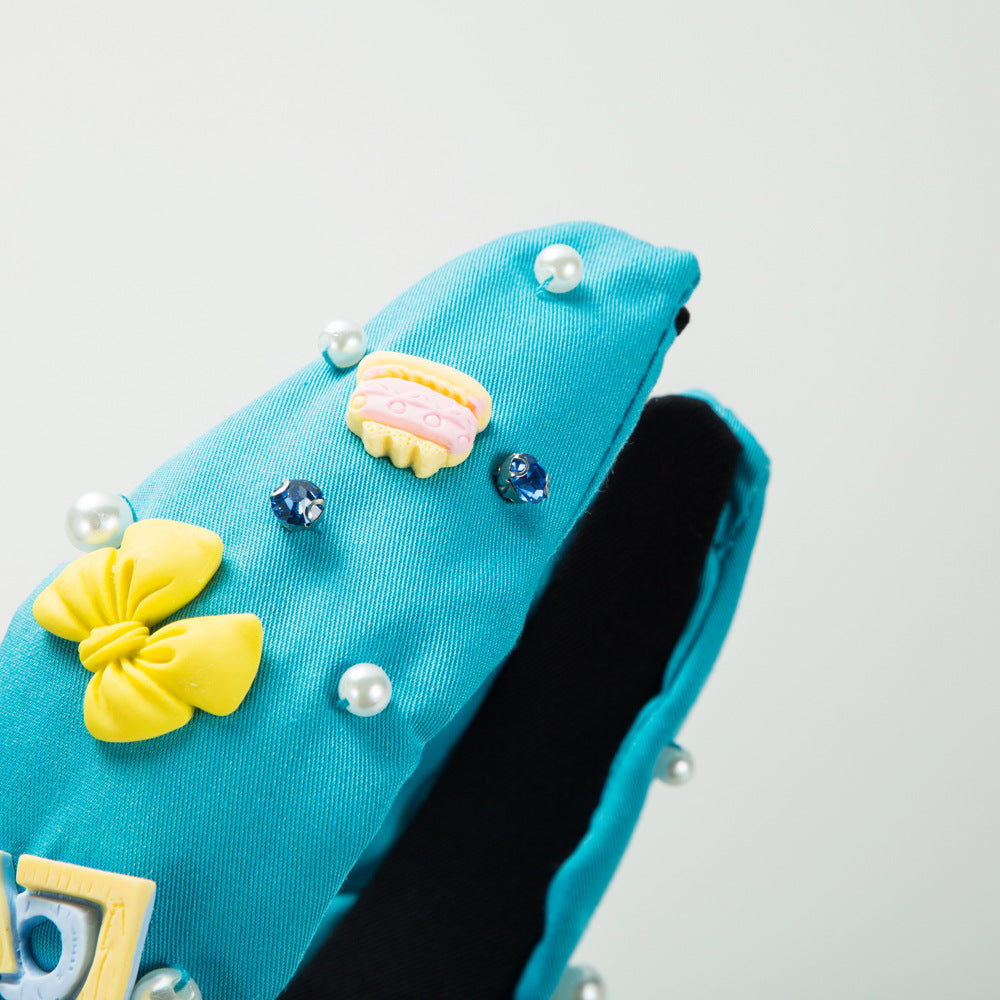 Wholesale Fashion Letter Bow Diamond Headband